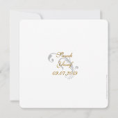 Gold Damask Brocade Muslim bruiloft Kaart (Achterkant)