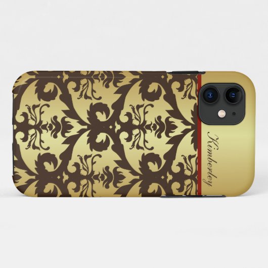Gold Damask Case-Mate iPhone Case (Achterkant (horizontaal))