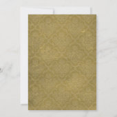 Gold Damask  Chalkboard Wedding Invitations Kaart (Achterkant)