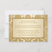 Gold Damask, Chandelier Jubileum Reply Card RSVP Kaartje (Achterkant)
