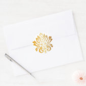 Gold Damask Custom Ronde Sticker (Envelop)