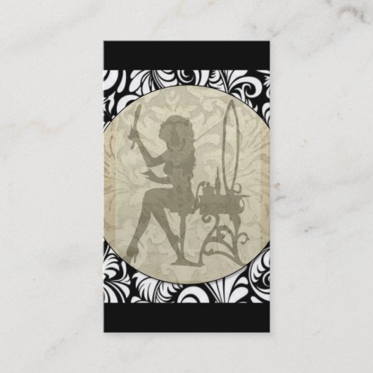 Gold  Damask Divine Elegance Visitekaartje (Voorkant)