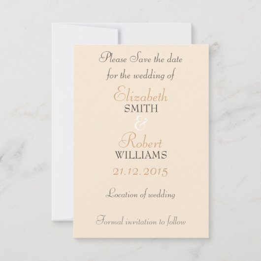 Gold Damask Elegance Save the Date Kaart (Achterkant)