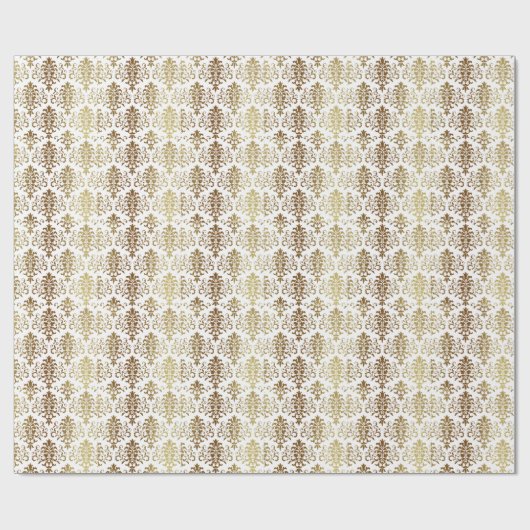 Gold Damask Elegant Holiday Kerstmis Cadeaupapier (Vlak)