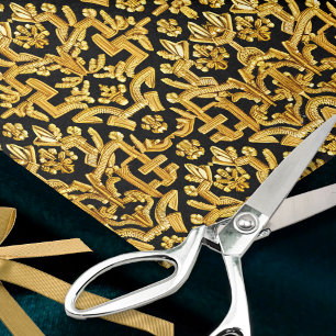 Gold Damask Embroidery - historische ontkoppeling Tissuepapier