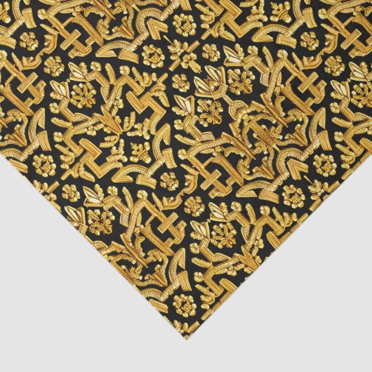 Gold Damask Embroidery -  historische ontkoppeling Tissuepapier (Detail)