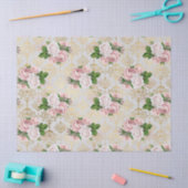 Gold Damask en Roses ontkoppelen Tissuepapier (Craft)