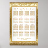 Gold Damask en White - Seating Chart Poster (Voorkant)