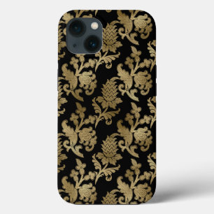 Gold Damask Floral op Black Wedding Gift Case-Mate iPhone Case