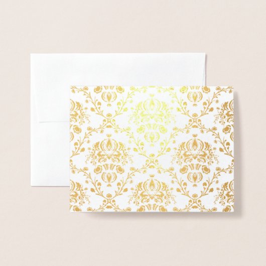 Gold Damask Folie Kaarten (Voorkant met envelop)