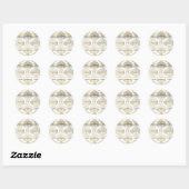 Gold Damask  Glam Wedding Event Favor Ronde Sticker (Vel)