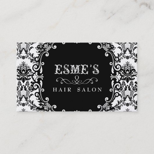 GOLD Damask Hair Salon Stylist Visitekaartje (Voorkant)