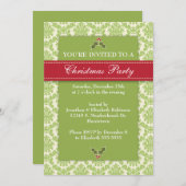 Gold Damask Holiday Kaart (Voorkant / Achterkant)