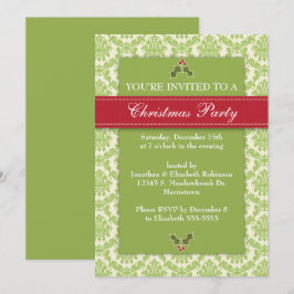 Gold Damask Holiday Kaart