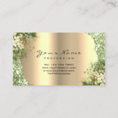 Gold Damask Makeup Artist Lashes Floral Greenery Visitekaartje (Achterkant)