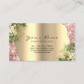 Gold Damask Makeup Artist Lashes Floral Mint Pink Visitekaartje (Achterkant)