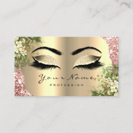 Gold Damask Makeup Artist Lashes Floral Mint Pink Visitekaartje