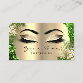 Gold Damask Makeup Artist Lashes Floral Mint Spark Visitekaartje