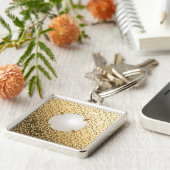 Gold Damask met een faux mabe parel Sleutelhanger (Zijkant)