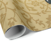 Gold Damask met Gold Trees en Butterflies Cadeaupapier (Rol Hoek)
