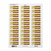 Gold Damask Monogram Rood Weddenschap Etiket (Full Sheet)