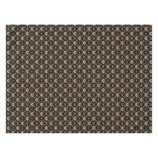  Gold Damask op Black Tafelkleed (Voorkant (Horizontaal))