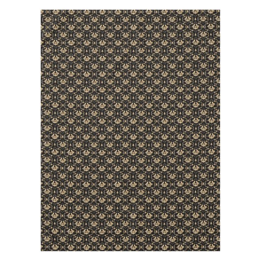  Gold Damask op Black Tafelkleed (Voorkant)