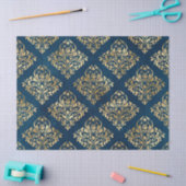 Gold Damask op Blue Decoupage Tissuepapier (Craft)