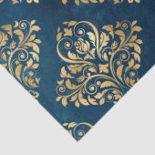 Gold Damask op Blue Decoupage Tissuepapier (Detail)