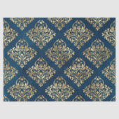 Gold Damask op Blue Decoupage Tissuepapier (Voorkant)