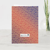 Gold Damask op Blue Red Jewish Wedding Mazal Tov Kaart (Achterkant)