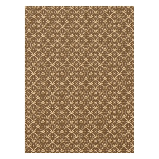 Gold Damask op Brown Tafelkleed (Voorkant)