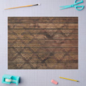 Gold Damask op Bruin Wood-ontkoppeling Tissuepapier (Craft)