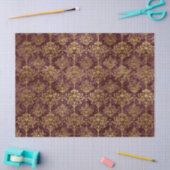 Gold Damask op Burgundy Background Decoupage Tissuepapier (Craft)