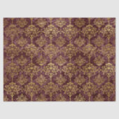 Gold Damask op Burgundy Background Decoupage Tissuepapier (Voorkant)