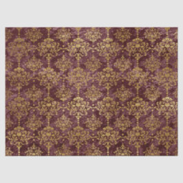 Gold Damask op Burgundy Background Decoupage Tissuepapier