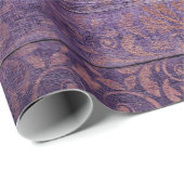 Gold Damask op Paars hout Cadeaupapier (Rol Hoek)