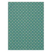  Gold Damask op Royal Blauwgroen Tafelkleed (Voorkant)