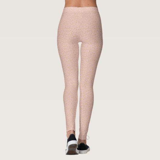 Gold Damask op roze Leggings - Paasyoghurt (Achterkant)