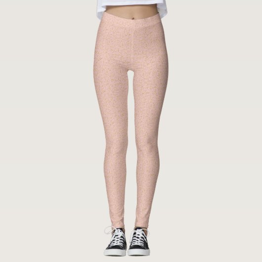 Gold Damask op roze Leggings - Paasyoghurt (Voorkant)