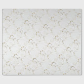 Gold Damask op White Faux Satin | Weddenschap Cadeaupapier (Vlak)