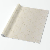 Gold Damask op White Gold | Weddenschap Cadeaupapier (Uitgerold)