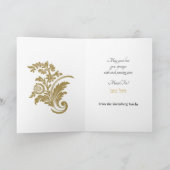 Gold Damask op White Jewish Wedding Mazal Tov Kaart (Binnen)