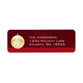 Gold Damask Ornament kerstlabels Etiket (Voorkant)