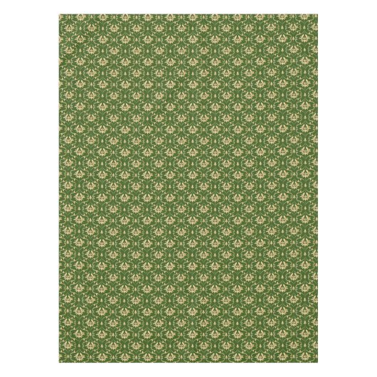  Gold Damask over Forest Green Tafelkleed (Voorkant)