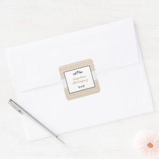 Gold Damask Pattern Afstuderen Vierkante Sticker