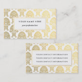 Gold Damask Pattern Business Card Template Visitekaartje (Voorkant / Achterkant)
