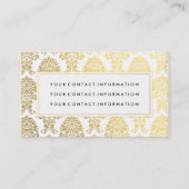 Gold Damask Pattern Business Card Template Visitekaartje (Achterkant)