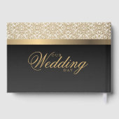 Gold Damask Pattern en Black Gastenboek (Achterkant)