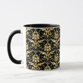Gold Damask Pattern on Black Mok (Links)